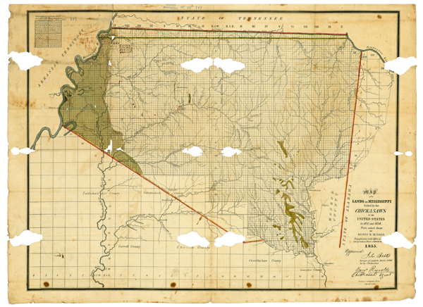 Map of the Lands in Mississippi Ceded by the Chickasaws