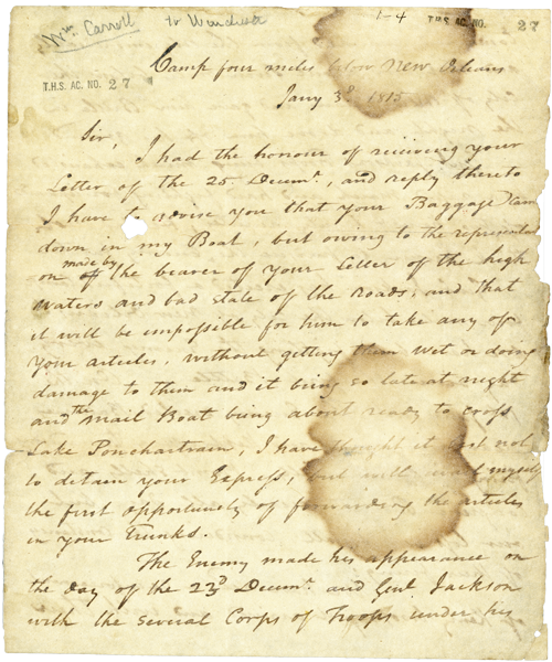 William Carroll letter