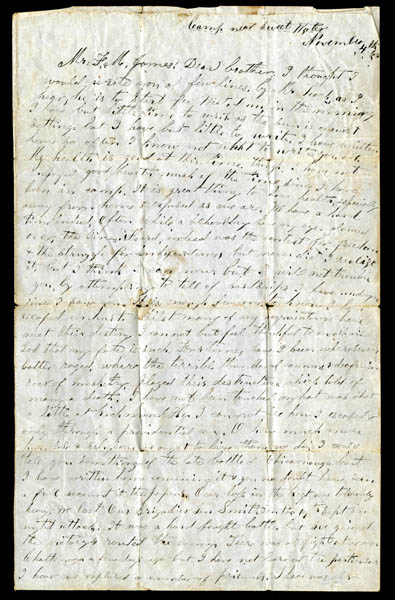 Private G. W. James letter