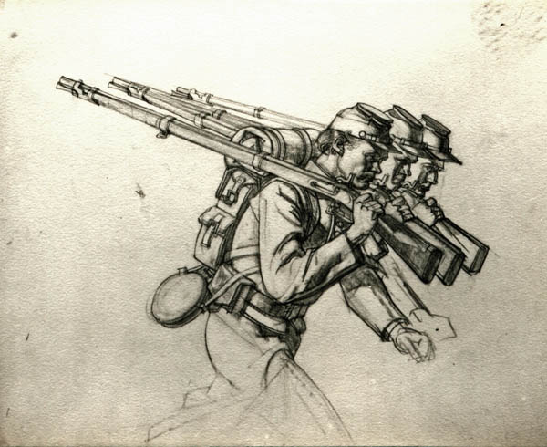sketch of soldiers