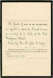 Dr. Robert Porter Funeral  Notice