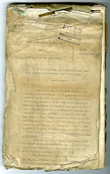 Tennessee v. Nashville Base Ball Association