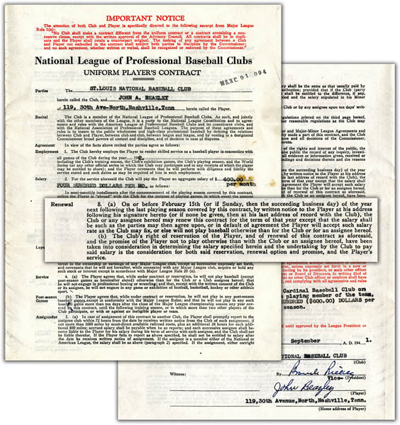 Beazley's 1942 contract