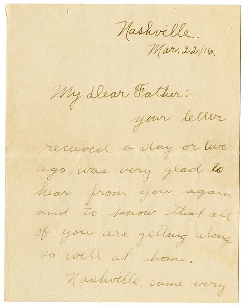 W. P. Barton Jr. Letter, 1916