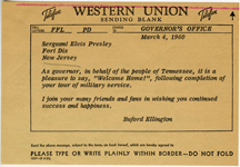 Elvis Presley Telegram
