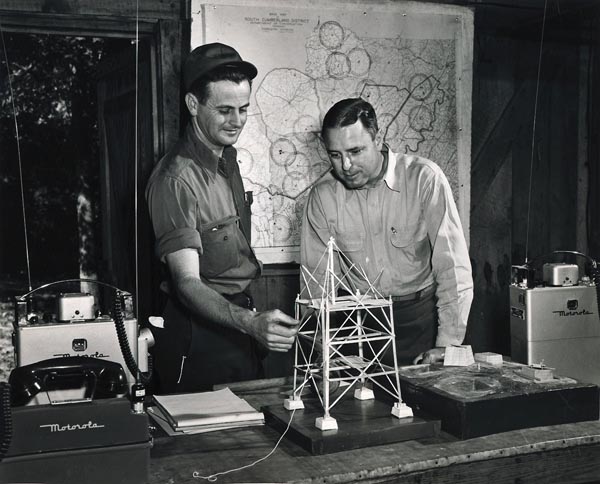 New radio equipment for forest fire control and a model of a fire tower