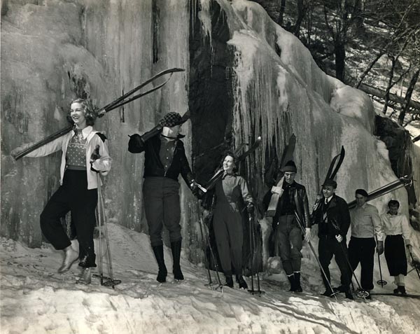 Skiers on the trail