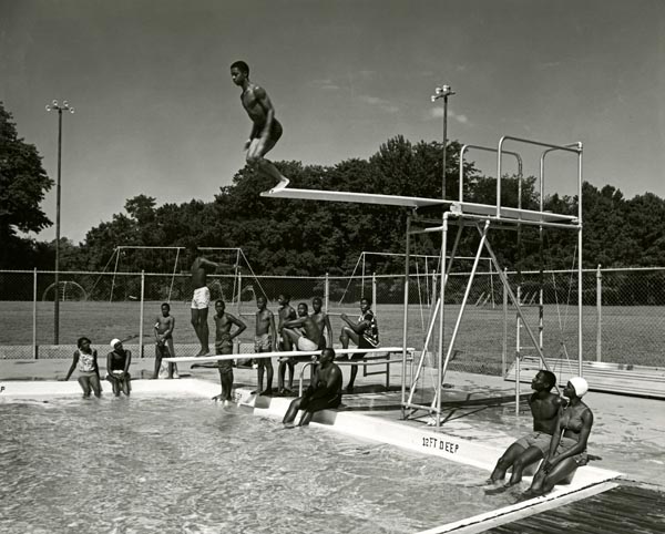 Diving at the swimming pool in T. O. Fuller State Park