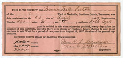 Felicia Grundy Porter Voter Registrations, 1939-1944, Felicia Grundy Porter Papers