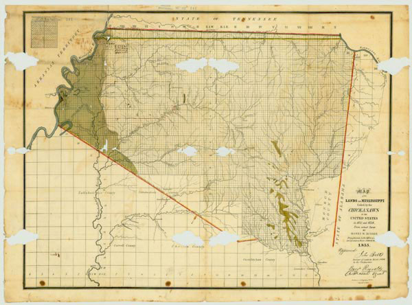 Map of land ceded by Chickasaws