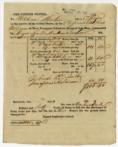 Maj. William Martin compensation claim [1]