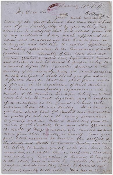 John Sevier letter, 1810 [1]