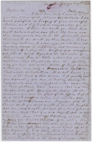 John Sevier letter, 1813 [1]