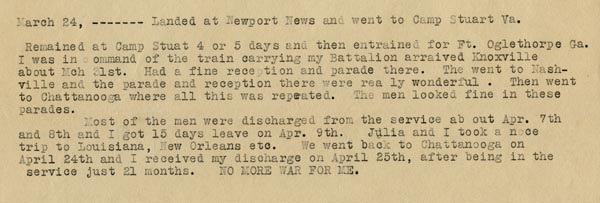 Maj. Frierson diary entry